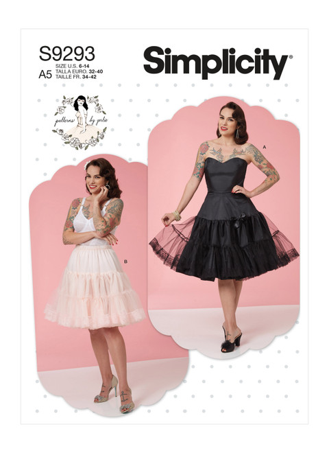 Simplicity S9293 | Misses' Full Slip & Petticoat | Front of Envelope
