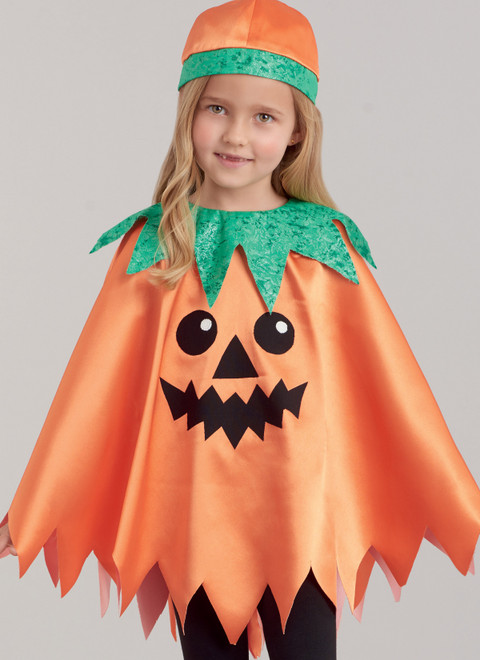 Simplicity S9351 | Children's Poncho Costumes, Hats and Face Masks