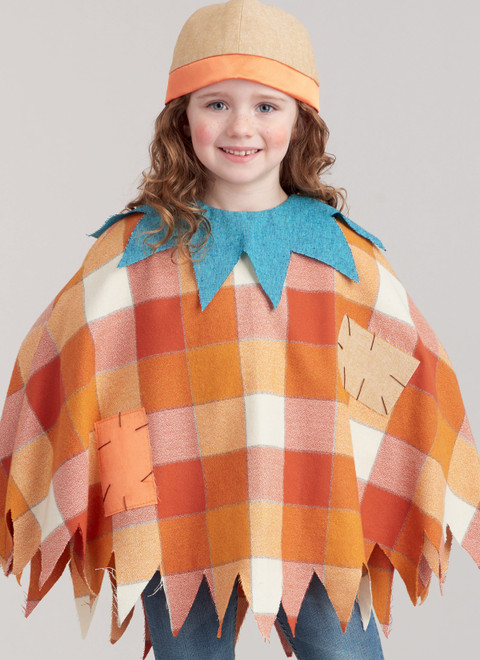 Simplicity S9351 | Children's Poncho Costumes, Hats and Face Masks