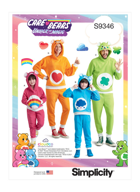 Simplicity S9346 | Children's, Teens' and Adults' Animal Costume | Front of Envelope