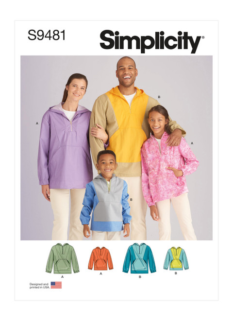 Simplicity S9481 | Unisex Top Sized for Children, Teens, and Adults | Front of Envelope