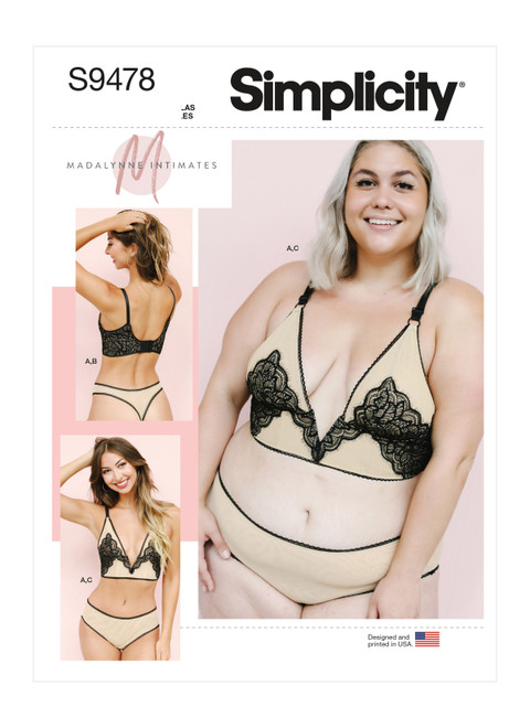 Simplicity S9478 | Misses' and Women's Bralette and Panties | Front of Envelope