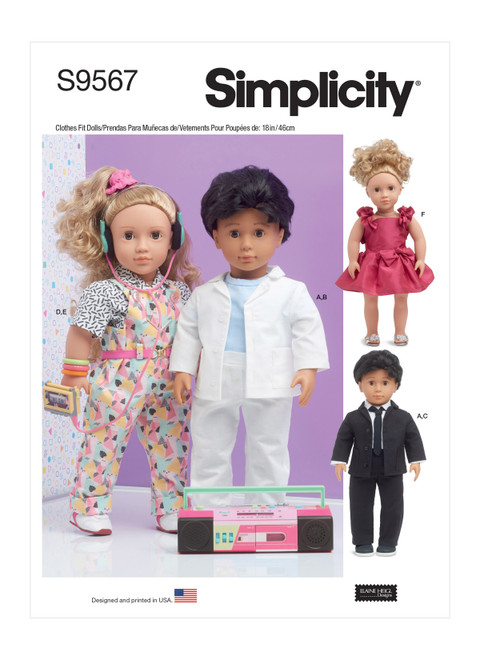 Simplicity S9567 | 18" Doll Clothes | Front of Envelope