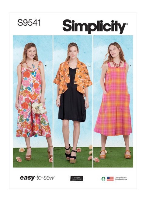 Simplicity S9541 | Misses' Jumpsuits, Dress and Jacket | Front of Envelope