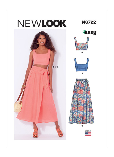 New Look N6722 | Misses' Bra Tops and Wrap Skirt | Front of Envelope