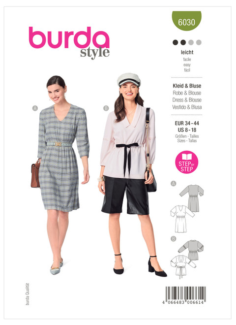 Burda Style BUR6030 | Misses' Dress and Blouse | Front of Envelope
