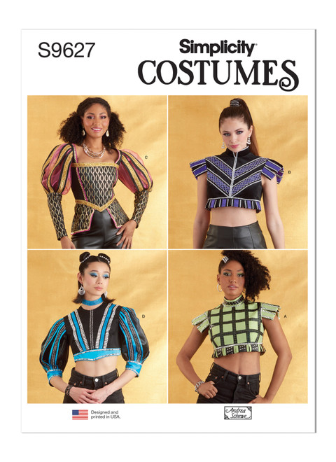 Simplicity S9627 | Misses' Costume Tops by Andrea Schewe Designs | Front of Envelope
