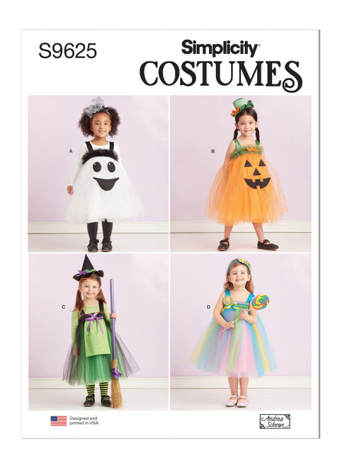 Simplicity S9625 | Toddlers' Tulle Costumes by Andrea Schewe Designs | Front of Envelope