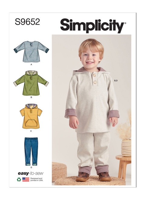 Simplicity S9652 | Toddlers' Tops and Pants | Front of Envelope