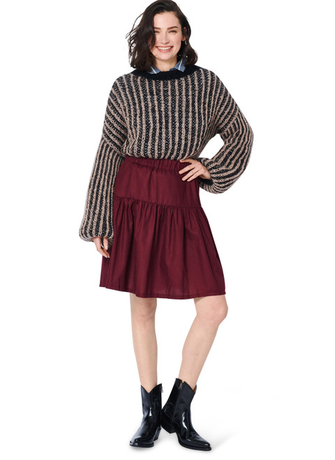 Burda Style BUR5978 | Misses' Tiered Skirt with Elastic Waist