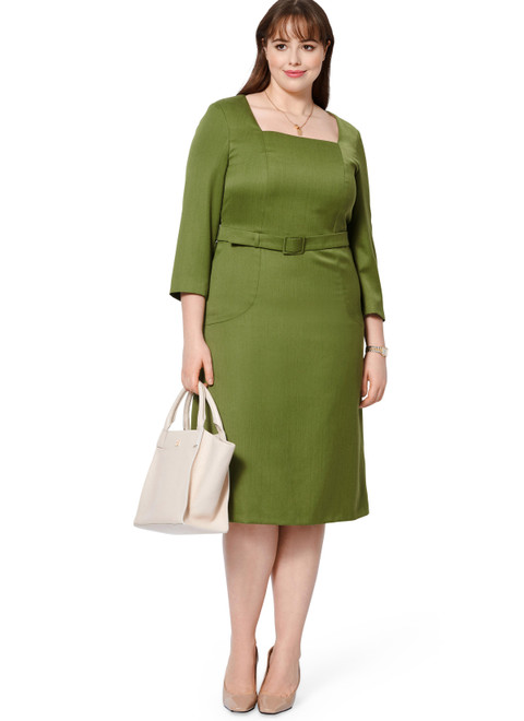 Burda Style BUR5966 | Misses' Square Neck Dress with Panel Seams