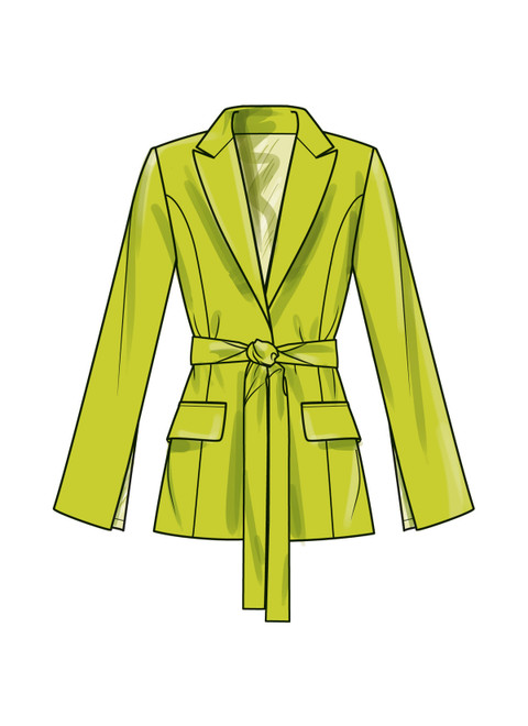 Simplicity S9688 | Misses' and Women's Jacket with Tie Belt