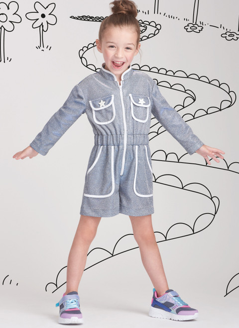 Simplicity S9722 | Children's and Girls' Jumpsuit, Romper and Dress