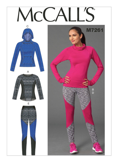 McCall's M7261 (Digital) | Misses' Activewear Tops and Leggings | Front of Envelope