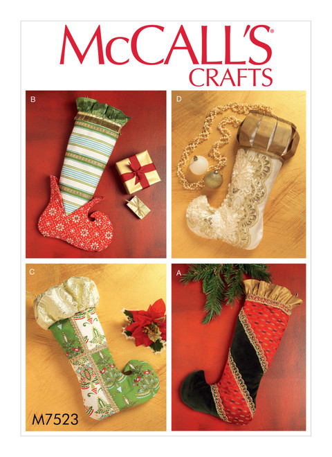 McCall's M7523 (Digital) | Christmas Stockings in Four Styles | Front of Envelope
