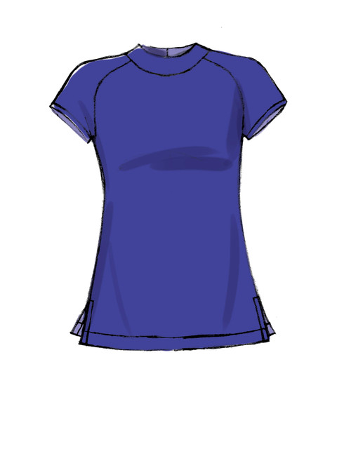 McCall's M7574 (Digital) | Misses' Knit, Raglan Sleeve Pullover Tops, Tunic, and Dress