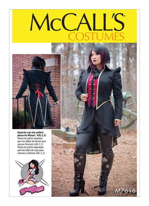 McCall's M7616 (Digital) | Misses' Lined Vest and Jacket Costume with Shaped Front and Back Hems | Front of Envelope