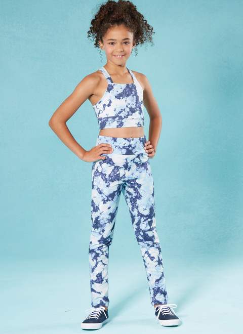 McCall's M8374 | Girls' Knit Jacket, Cropped Top and Leggings in Two Lengths