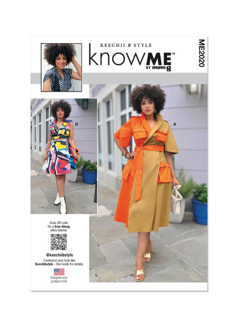 Know Me ME2020 | Misses' and Women's Wrap Dress With Belt by Keechii B Style | Front of Envelope