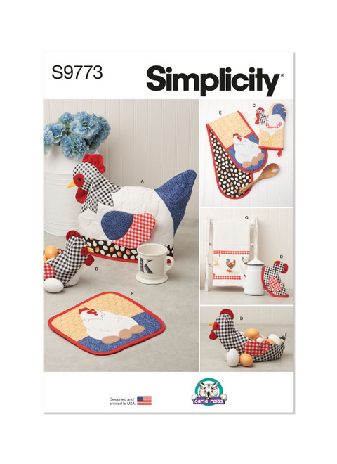 Simplicity S9773 | Sewing Pattern Kitchen Accessories by Carla Reiss Design | Front of Envelope