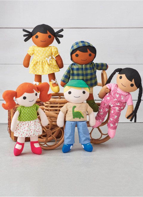 Simplicity S9770 | 14 1/2" Cloth Dolls and Clothes by Longia Miller