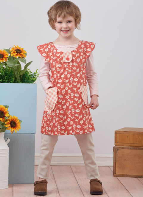 Simplicity S9767 | Children's and Misses' Wrap Around Apron and Scarf Hat by Ruby Jean's Closet