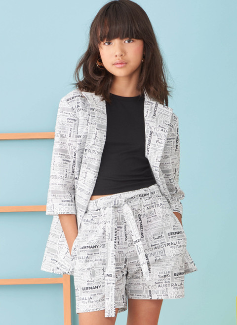 Simplicity S9762 | Children's and Girls' Jacket, Pants and Shorts for American Sewing Guild