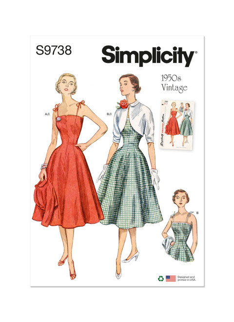 Simplicity S9738 | Misses' Dresses and Jacket | Front of Envelope