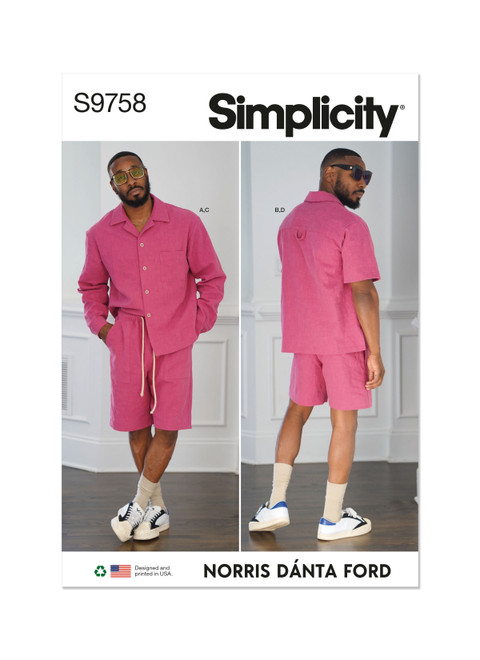 Simplicity S9758 | Men's Shirts and Shorts by Norris Danta Ford | Front of Envelope