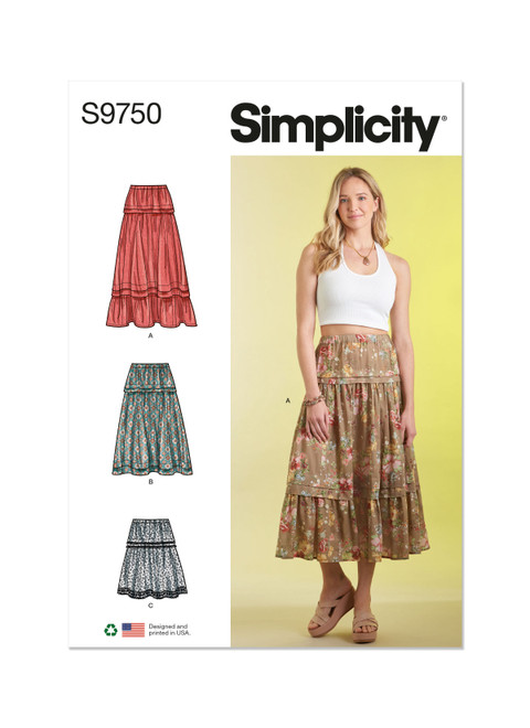 Simplicity S9750 | Misses' Skirt in Three Lengths | Front of Envelope