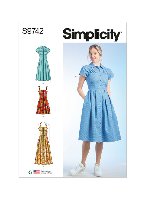 Simplicity S9742 | Misses' Dresses | Front of Envelope