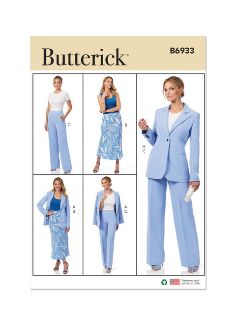 Butterick B6933 | Misses' Jacket, Skirt and Pants | Front of Envelope