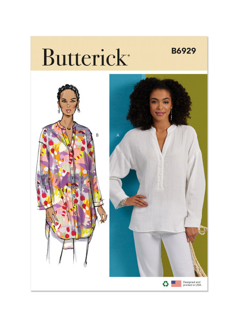 Butterick B6929 | Misses' Top and Tunic | Front of Envelope