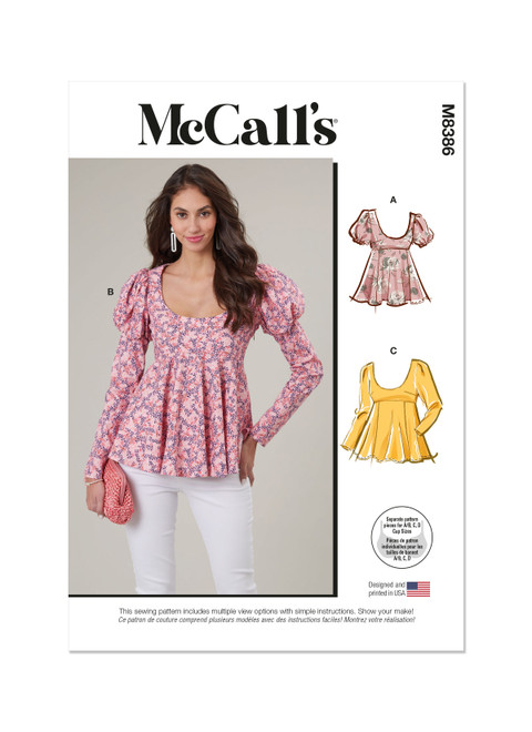 McCall's M8386 | Misses' Tops | Front of Envelope