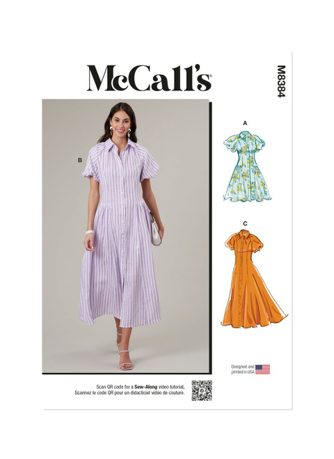 McCall's M8384 | Misses' Shirtdress | Front of Envelope