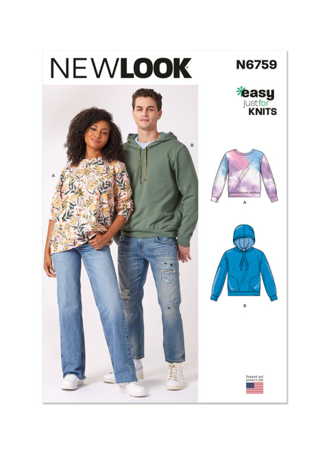 New Look N6759 | Misses' and Men's Sweatshirts | Front of Envelope