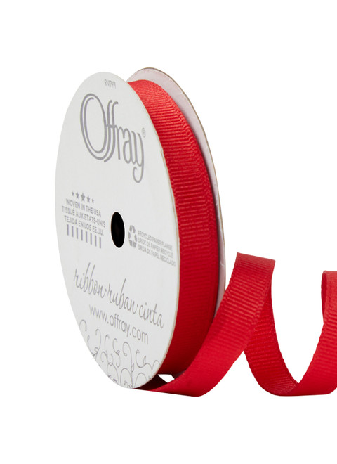 Offray Grosgrain Ribbon Red, 3/8" x 21ft
