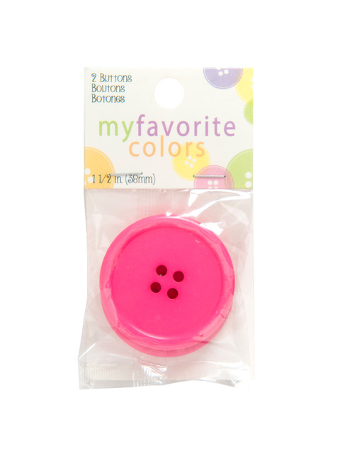 My Favorite Colors 1-1/2" Pink Buttons, 3 Packages
