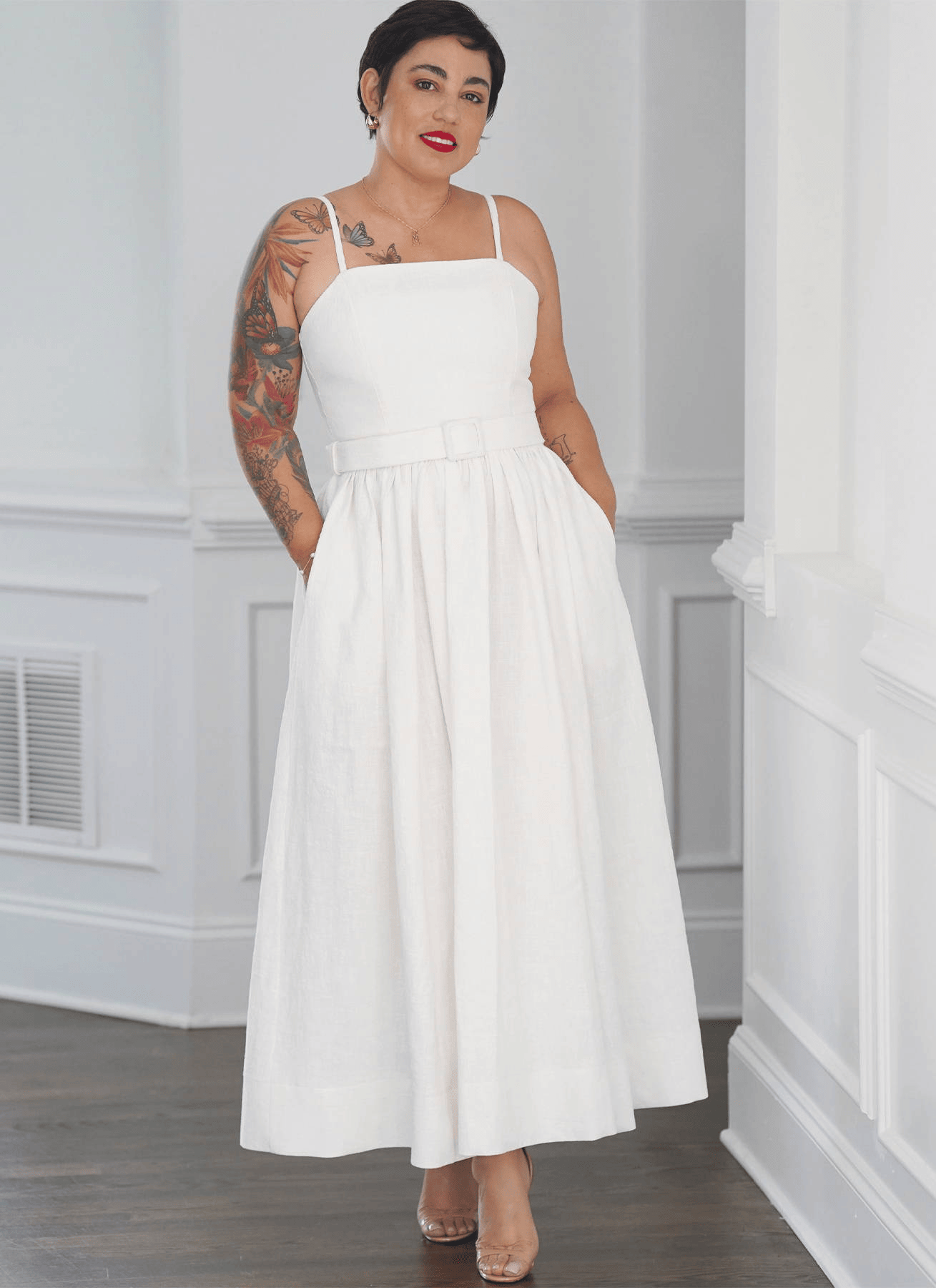 Lady in White Dress