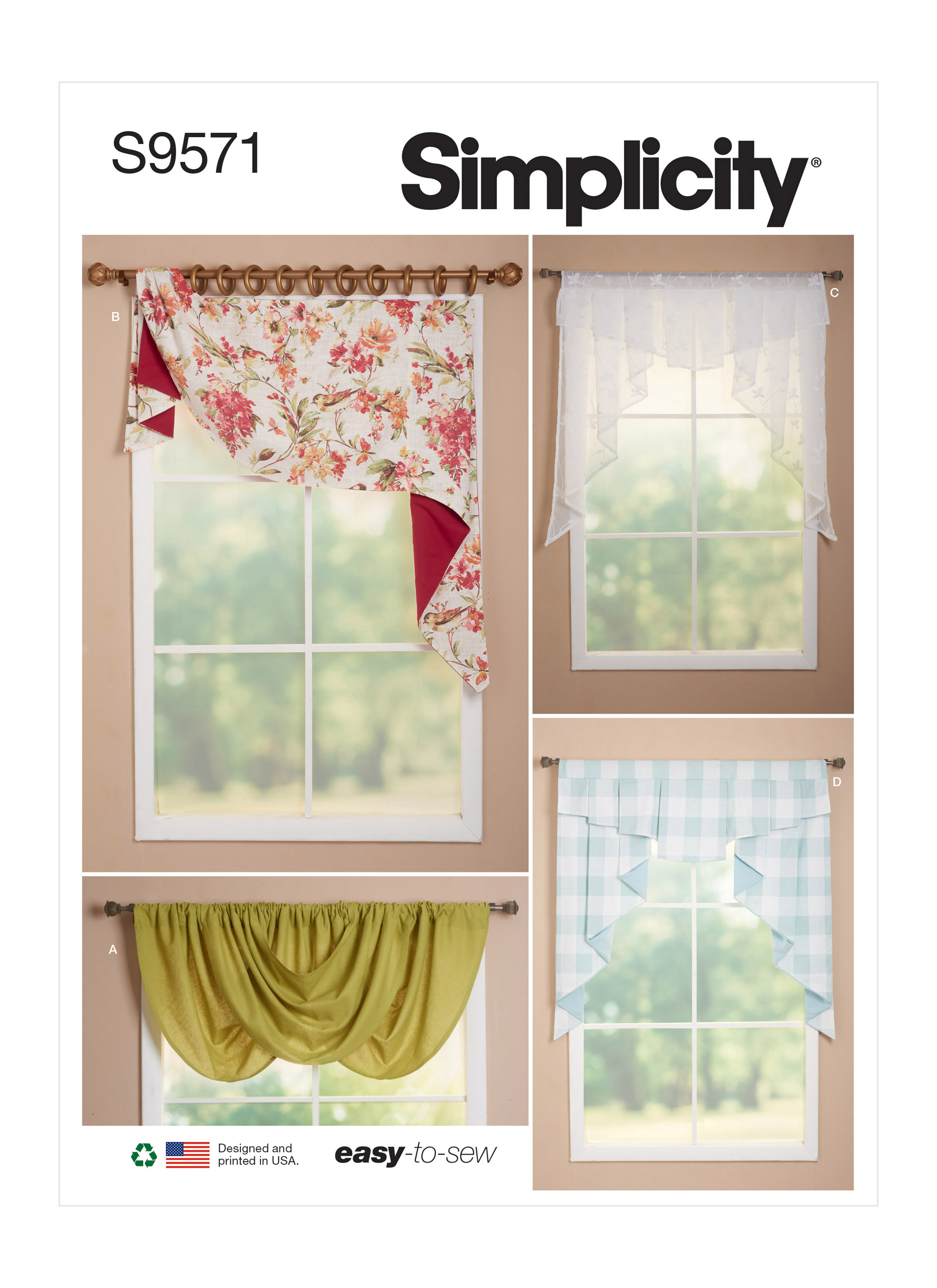 Simplicity S9571 | Valances and Swags | Front of Envelope