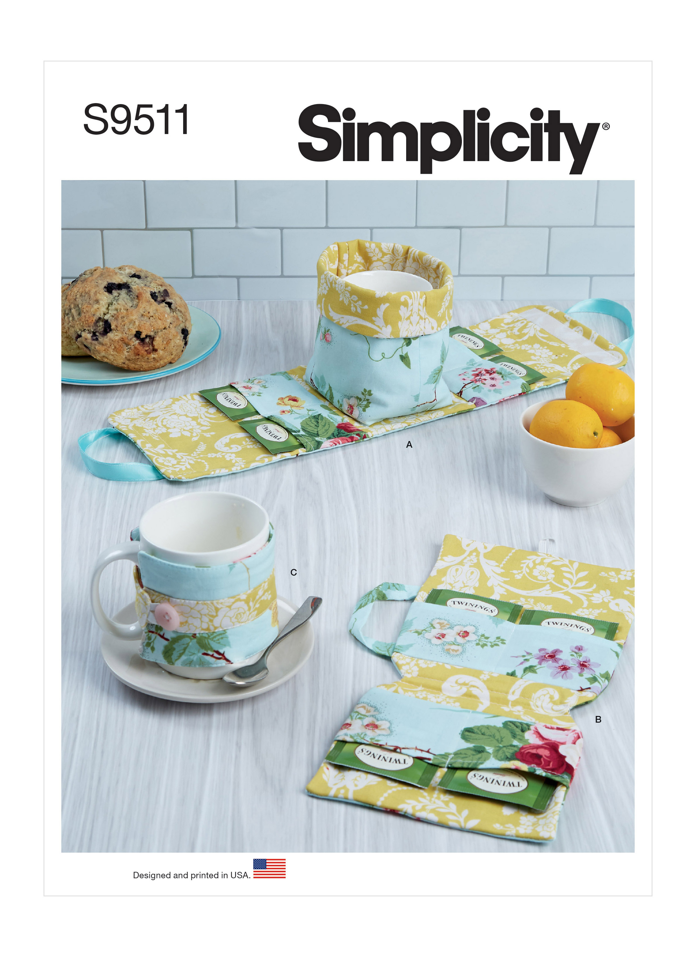 Simplicity S9511 | Mug Case, Tea Bag Case, Mug Cozy | Front of Envelope