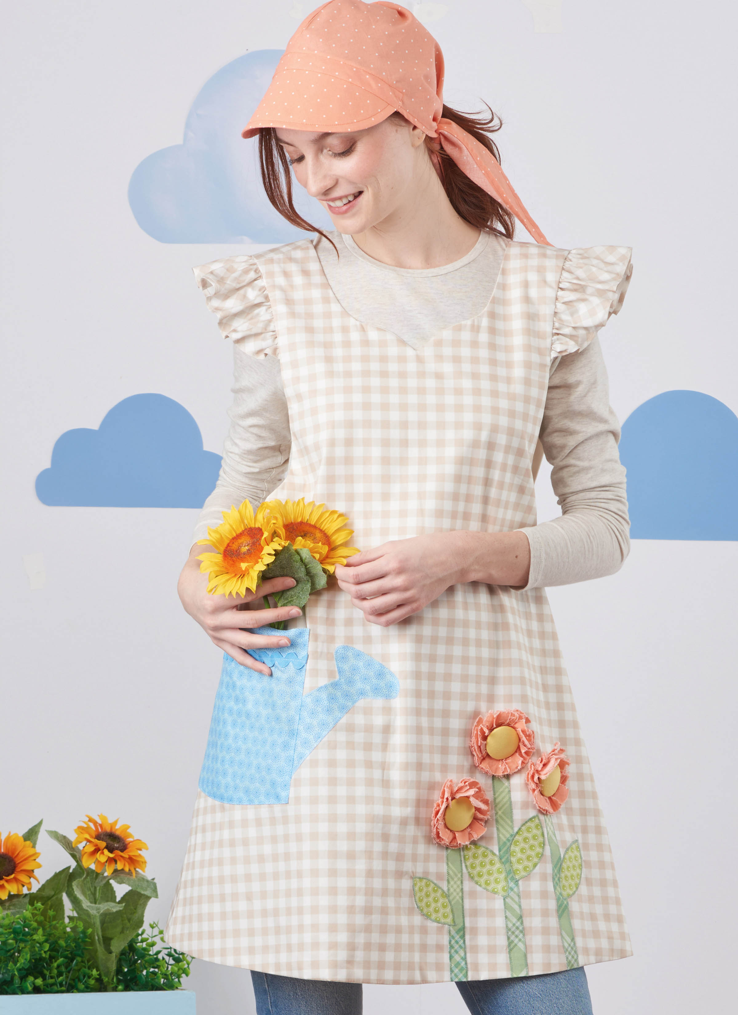 Simplicity S9767 | Children's and Misses' Wrap Around Apron and Scarf Hat by Ruby Jean's Closet