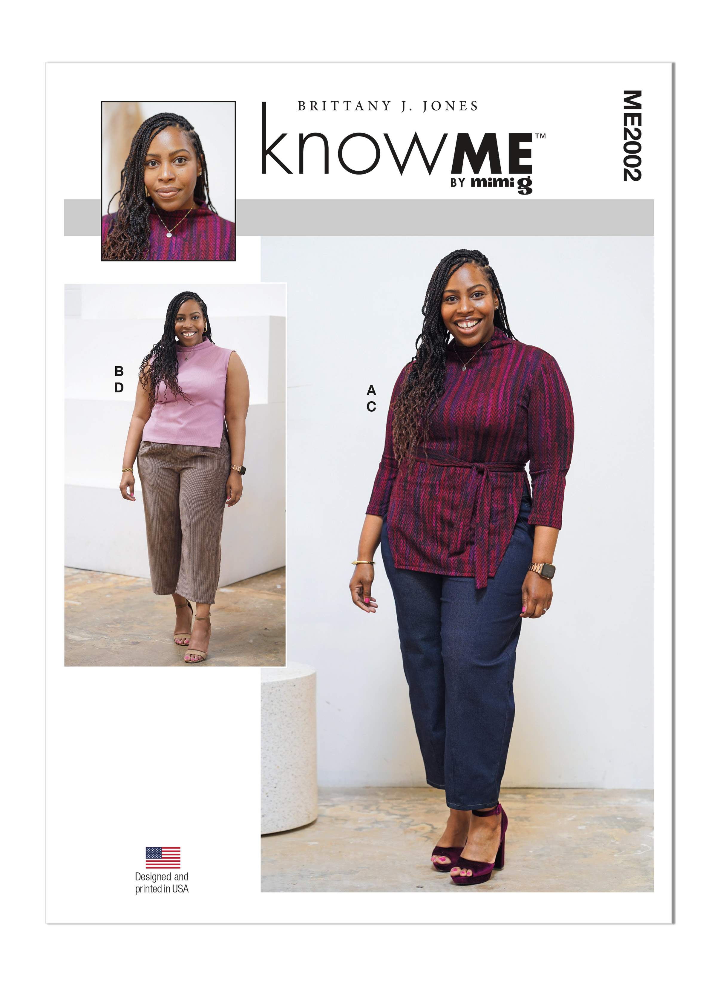 Know Me ME2002 (Digital) | Misses' and Women's Knit Tops and Jeans by Brittany J. Jones