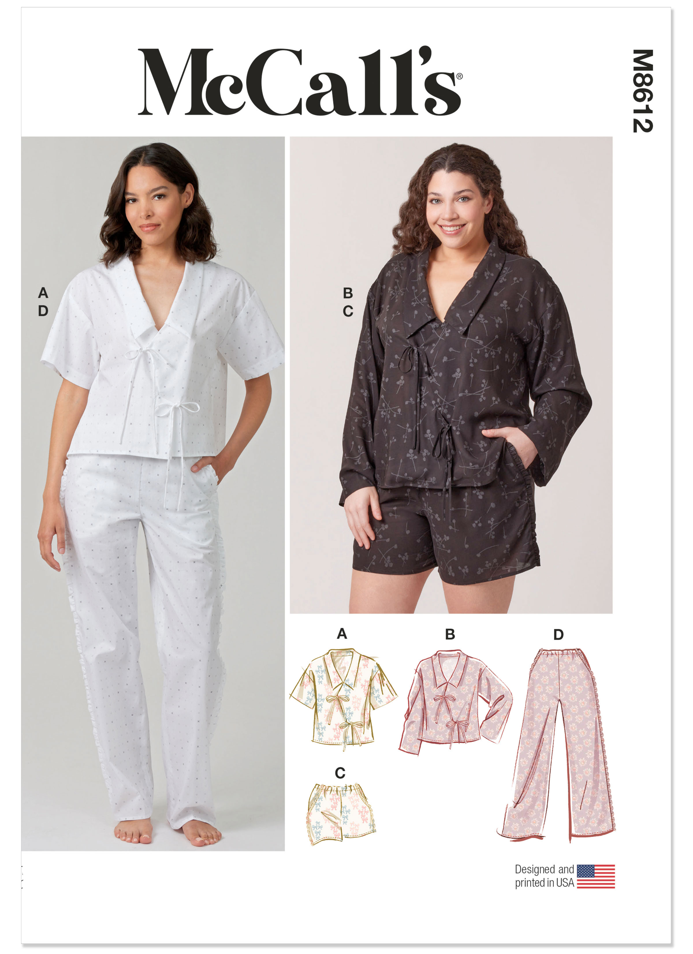 McCall's M8612 | McCall's Sewing Pattern Misses' and Women's Pajamas | Front of Envelope
