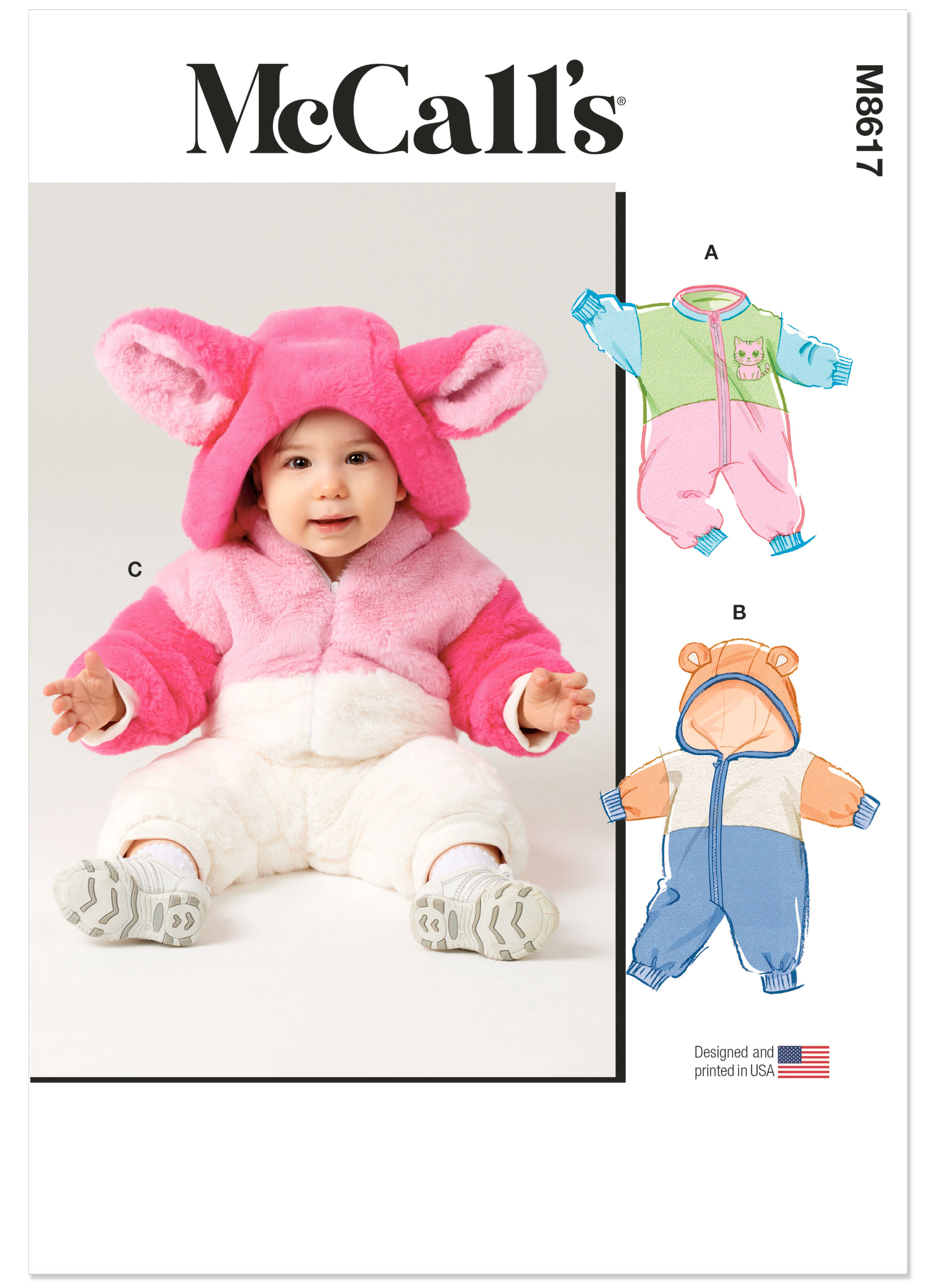 McCall's M8617 | McCall's Sewing Pattern Babies' Jumpsuits | Front of Envelope