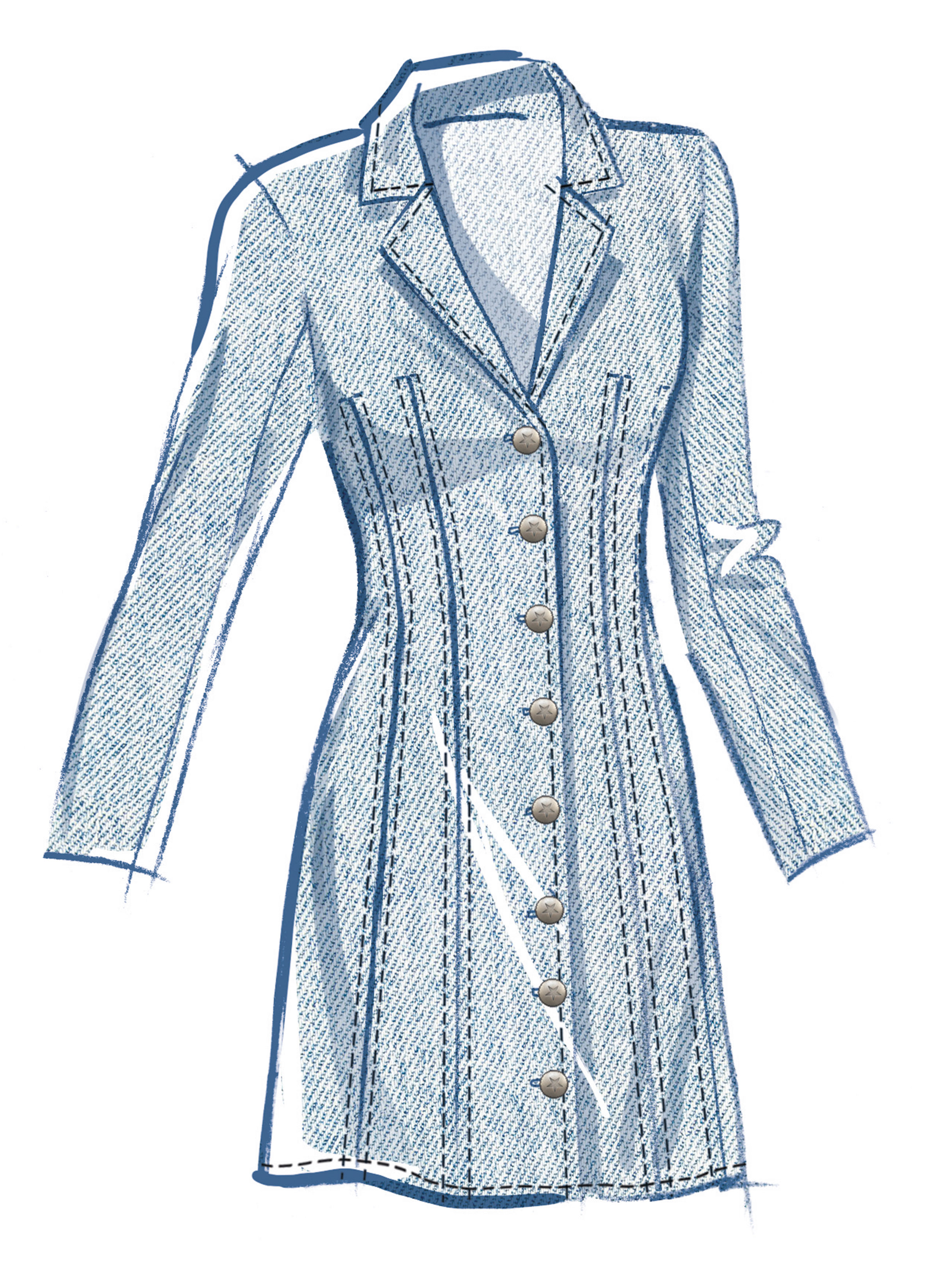 McCall's M8601 | McCall's Sewing Pattern Misses' Fitted Button Front Mini Dress
