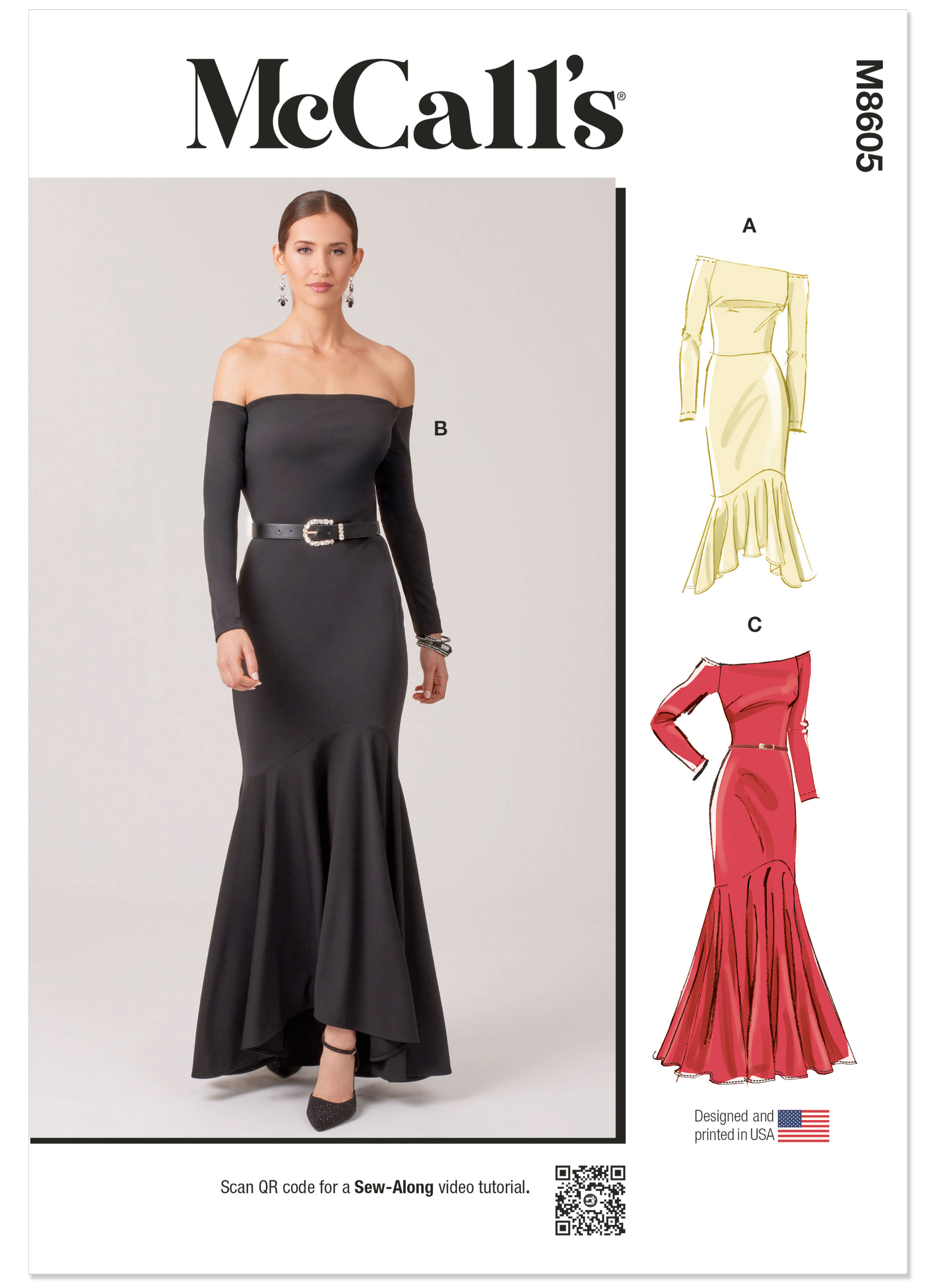 McCall's M8605 | McCall's Sewing Pattern Misses' Dresses with Petite Lines | Front of Envelope