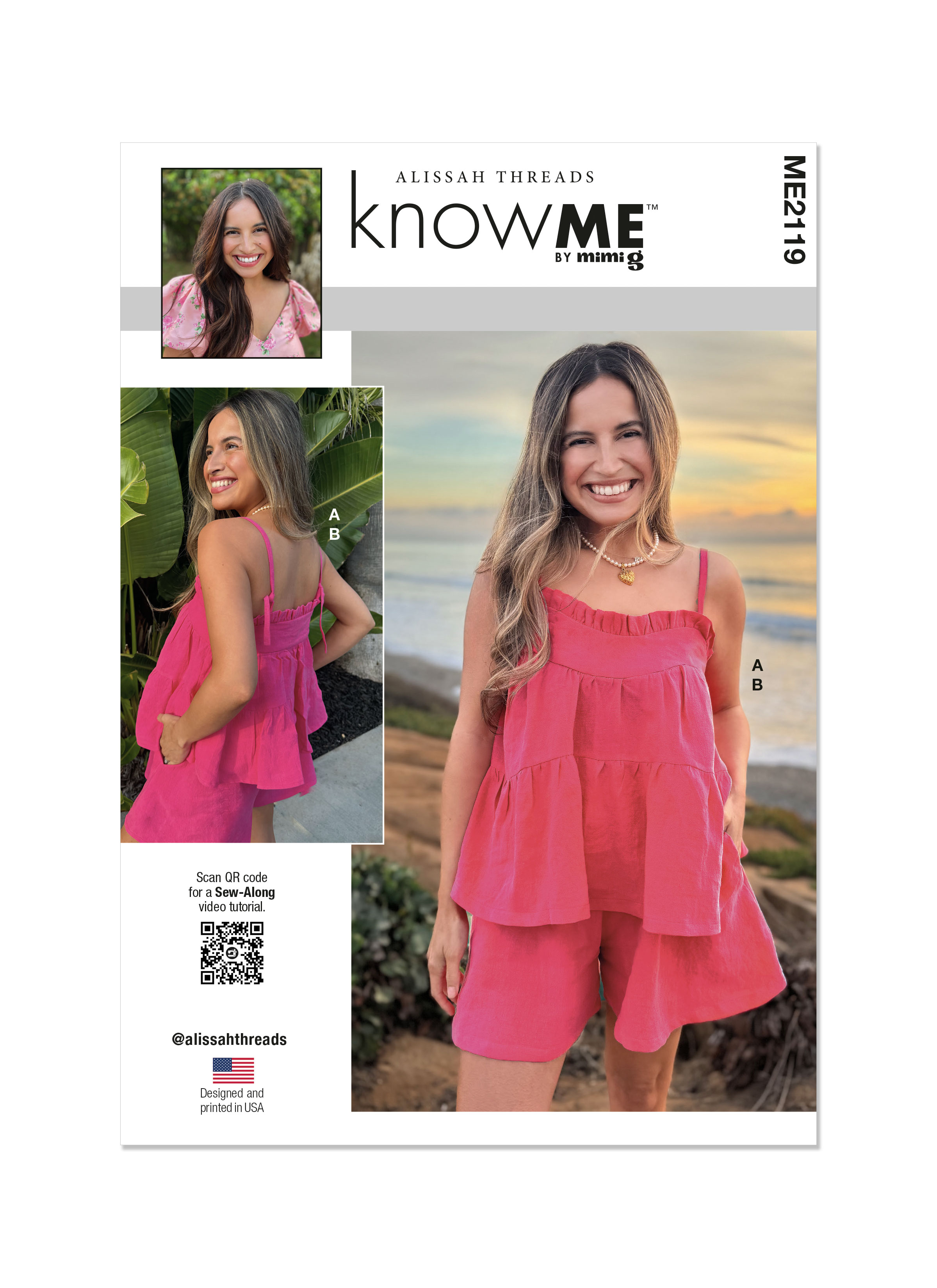 Know Me ME2119 | Misses' Top and Shorts by Alissah Threads | Front of Envelope