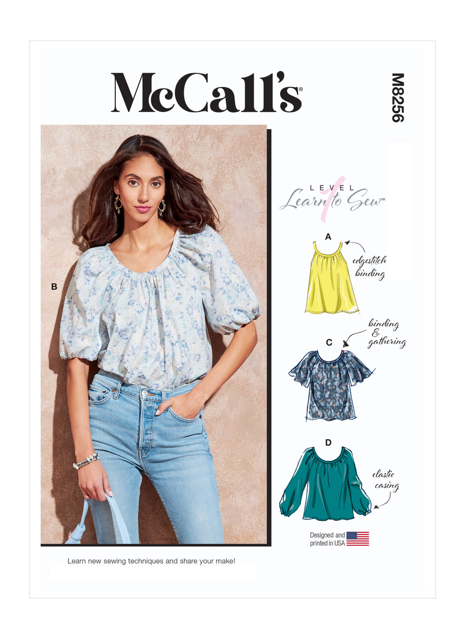McCall's M8256 | Misses' Tops | Front of Envelope