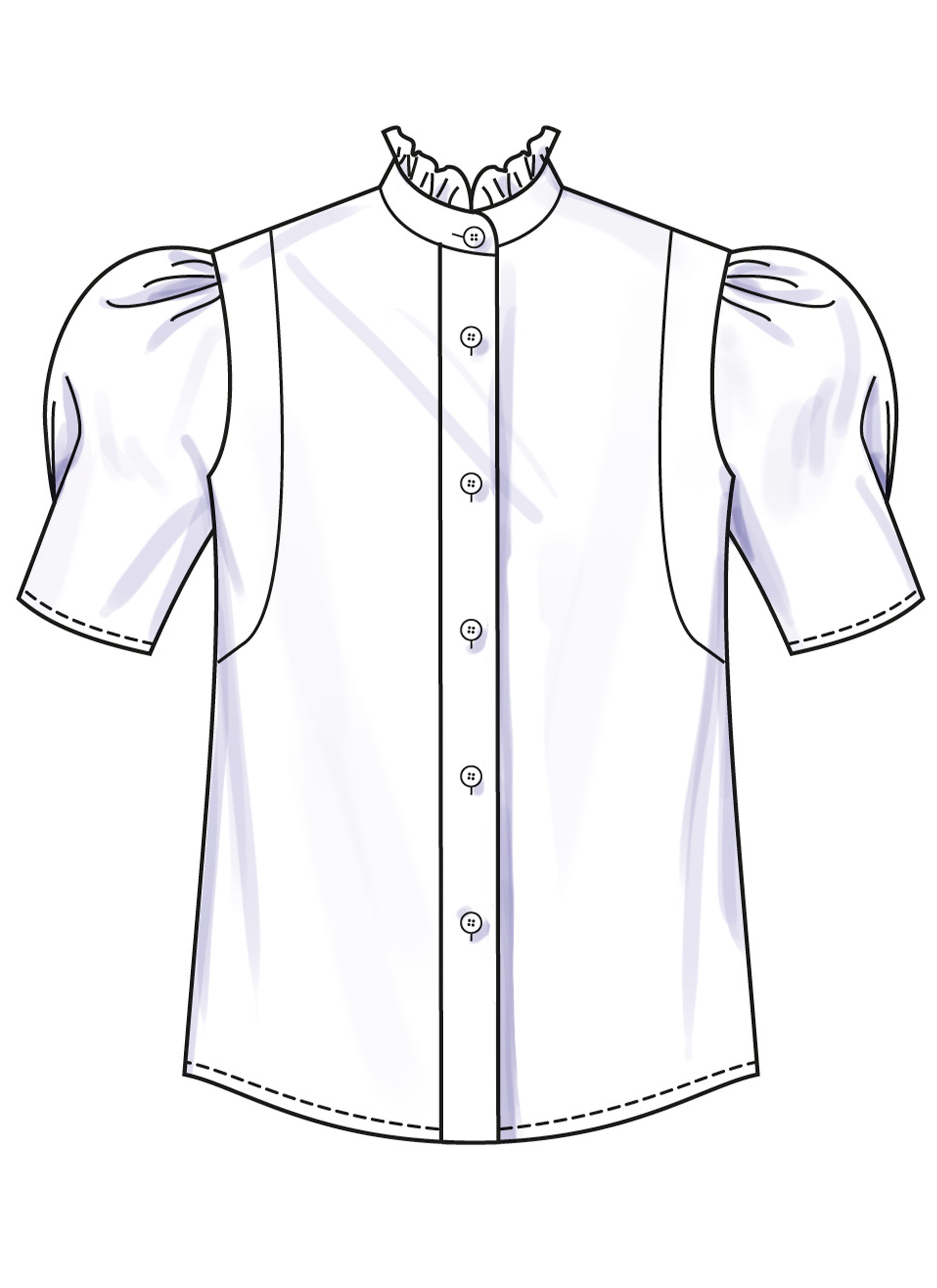 Simplicity S3134 | Simplicity Sewing Pattern Misses' Ruffled Button Front Top with Sleeve Variations